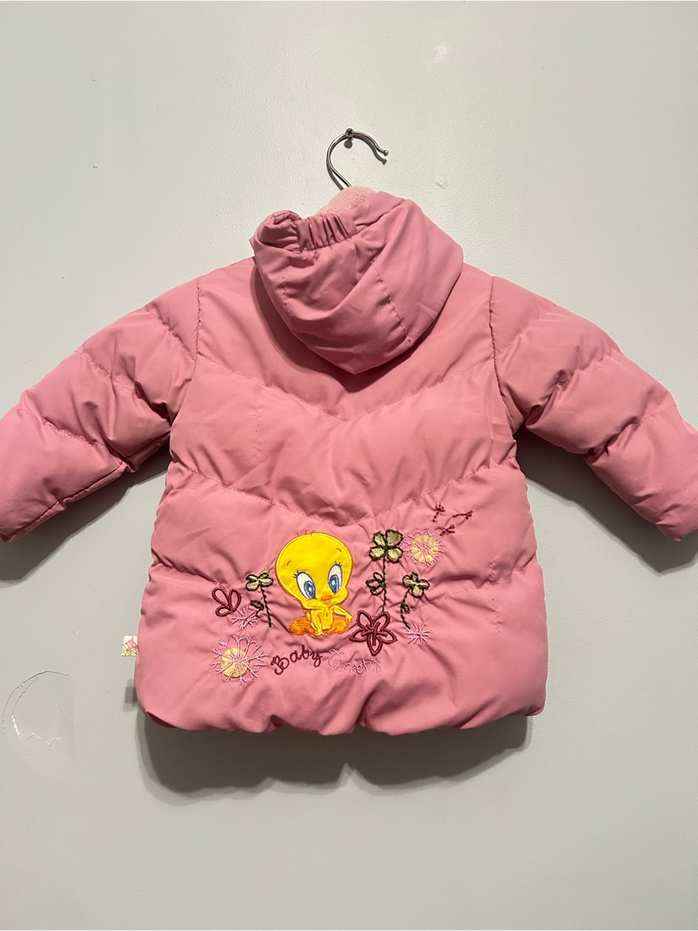 Warner Bros. Pink Tweety Hooded Puffer Jacket size 6m
